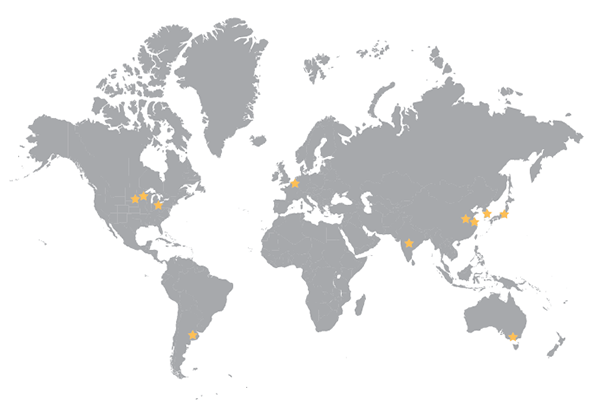 خريطة المقرات الرئيسية لشركة Graco