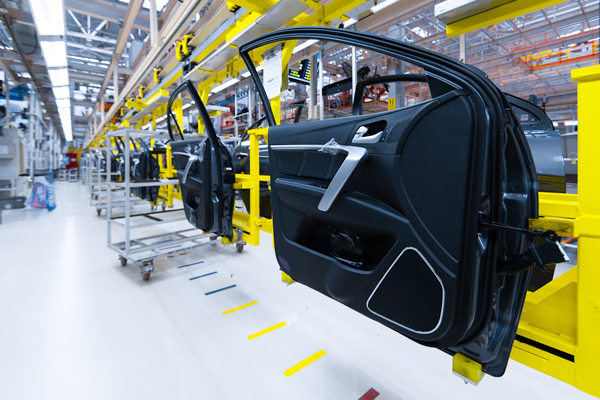 Car doors on automobile assembly line - thumbnail