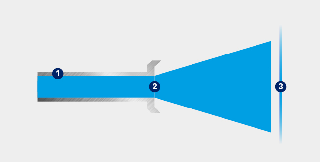 Airless atomization with fluid un pressure illustration