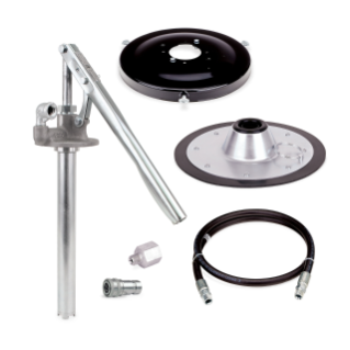 Reservoir Refill Manual Pump includes Pump, Cover, Follower Plate, Hose and Coupling
